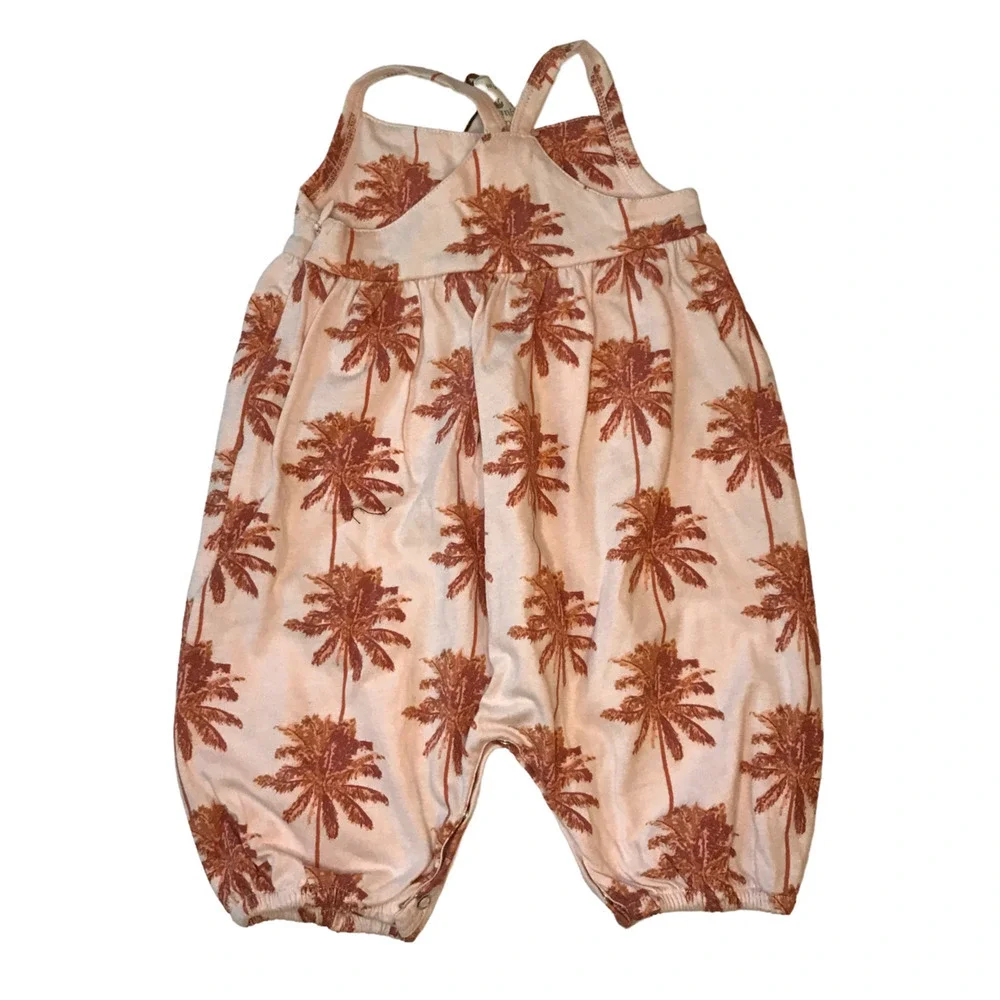 NWT Kate Quinn 100% Organic Cotton Palm Tree Romper 3-6M